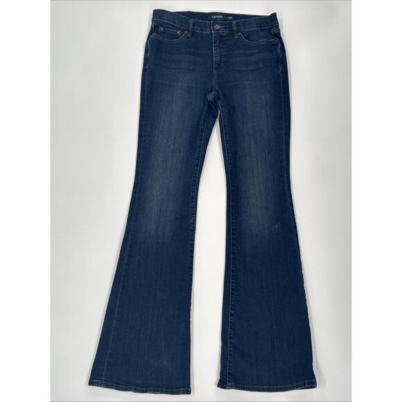 Lauren Ralph Lauren Jeans Womens 4 Modern Flare Denim Stretch 30x32 Green Label - Picture 1 of 16